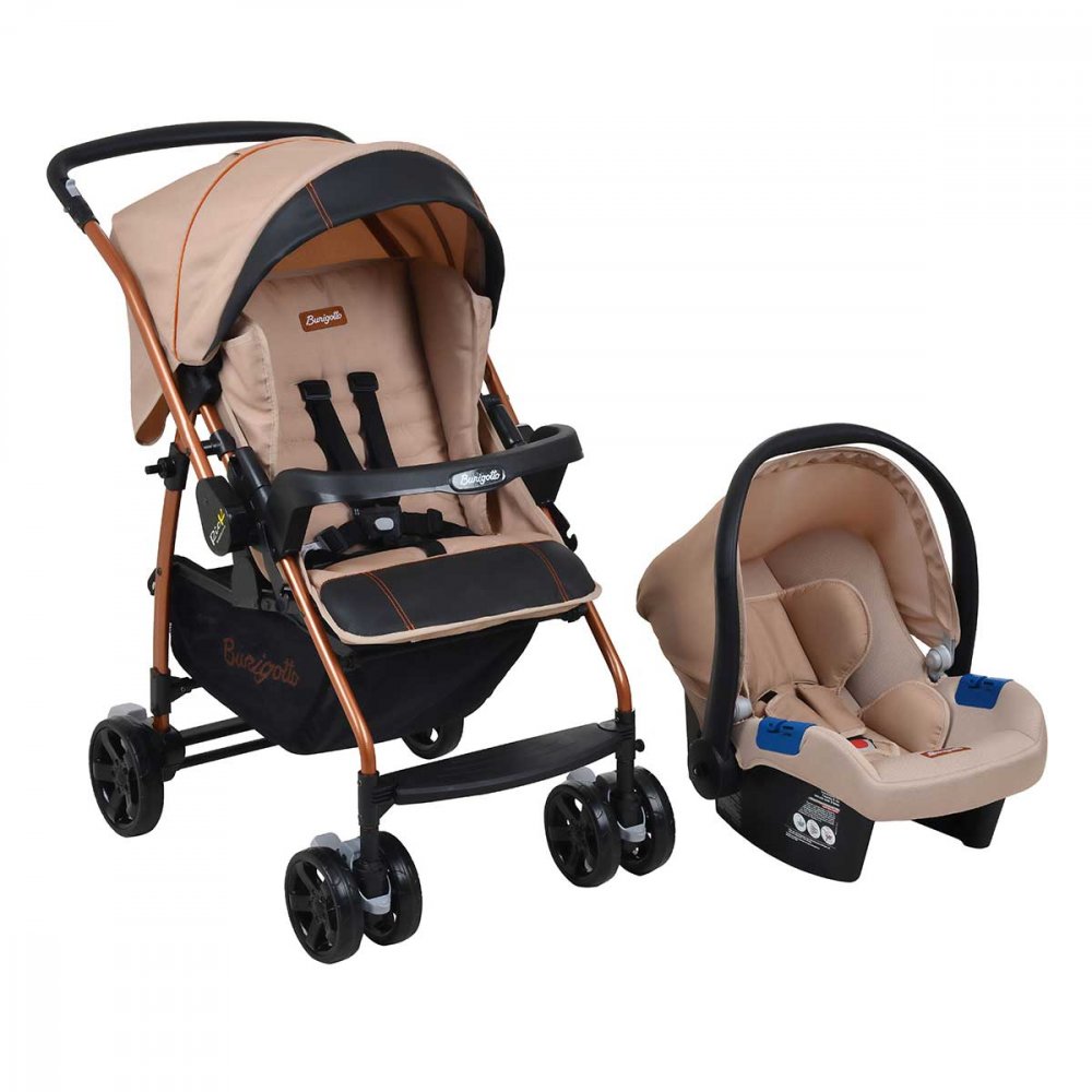 Carrinho de Bebê Passeio Burigotto 6 Rodas 4 Posições Suporta Crianças de Até 15Kg Travel System Rio